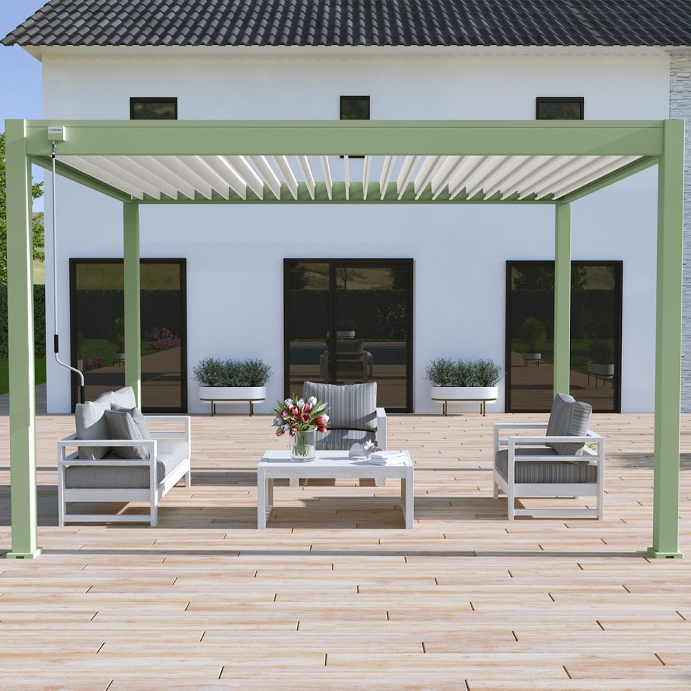 Pergola bioclimatica Ombréa autoportante 3x4M - Verde Pergola bioclimatica Ombréa autoportante 3x4M - Verde