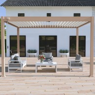 Pergola bioclimatica Ombréa autoportante 3x4M - Beige