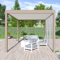 Pergola bioclimatica Ombréa autoportante 3x4M - Beige