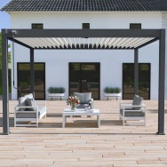 Pergola bioclimatica Ombréa autoportante 3x4M - Antracite/bianco