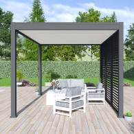 Pergola bioclimatica Ombréa autoportante 3x4M - Antracite/bianco