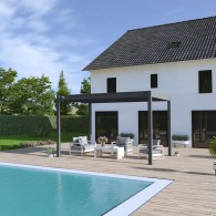 Pergola bioclimatica Ombréa autoportante 3x4M - Antracite