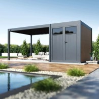 Casetta in Alluminio e Composito - 2x3M - Antracite e Teak