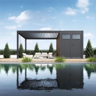 Casetta in Alluminio e Composito - 2x3M - Antracite e Teak