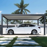 CARPORT SINGOLO tetto fisso in acciaio Ombréa autoportante