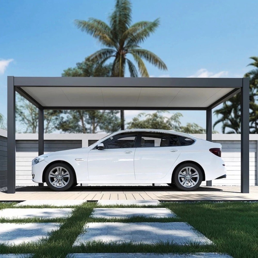 CARPORT SINGOLO tetto fisso in acciaio Ombréa autoportante CARPORT SINGOLO tetto fisso in acciaio Ombréa autoportante