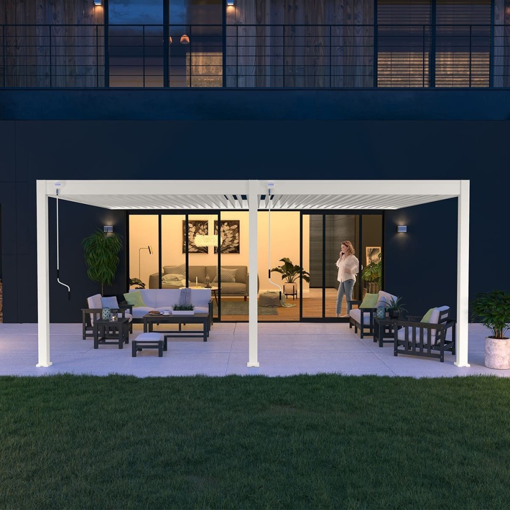Pergola bioclimatica Ombréa addossata 4x6M - Bianco - Versione 2 Pergola bioclimatica Ombréa addossata 4x6M - Bianco - Versione 2
