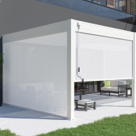 Pergola bioclimatica Ombréa addossata 4x6M - Bianco - Versione 2
