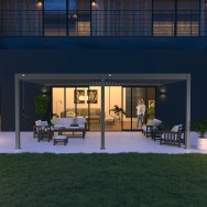 Pergola bioclimatica Ombréa addossata 4x6M - Antracite -