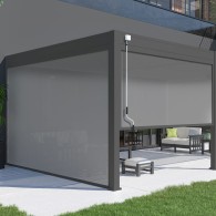 Pergola bioclimatica Ombréa addossata 4x6M - Antracite -