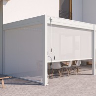 Pergola bioclimatica Ombréa VS addossata 3x6M - Beige sabbia -