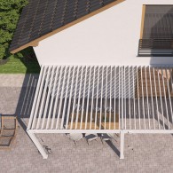 Pergola bioclimatica Ombréa VS addossata 3x6M - Beige sabbia -