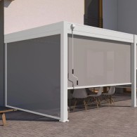 Pergola bioclimatica Ombréa addossata 3x6M - Bianco - Versione 2
