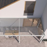 Pergola bioclimatica Ombréa addossata 3x6M - Bianco - Versione 2