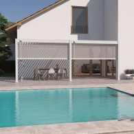 Pergola bioclimatica Ombréa addossata 3x6M - Bianco - Versione 2