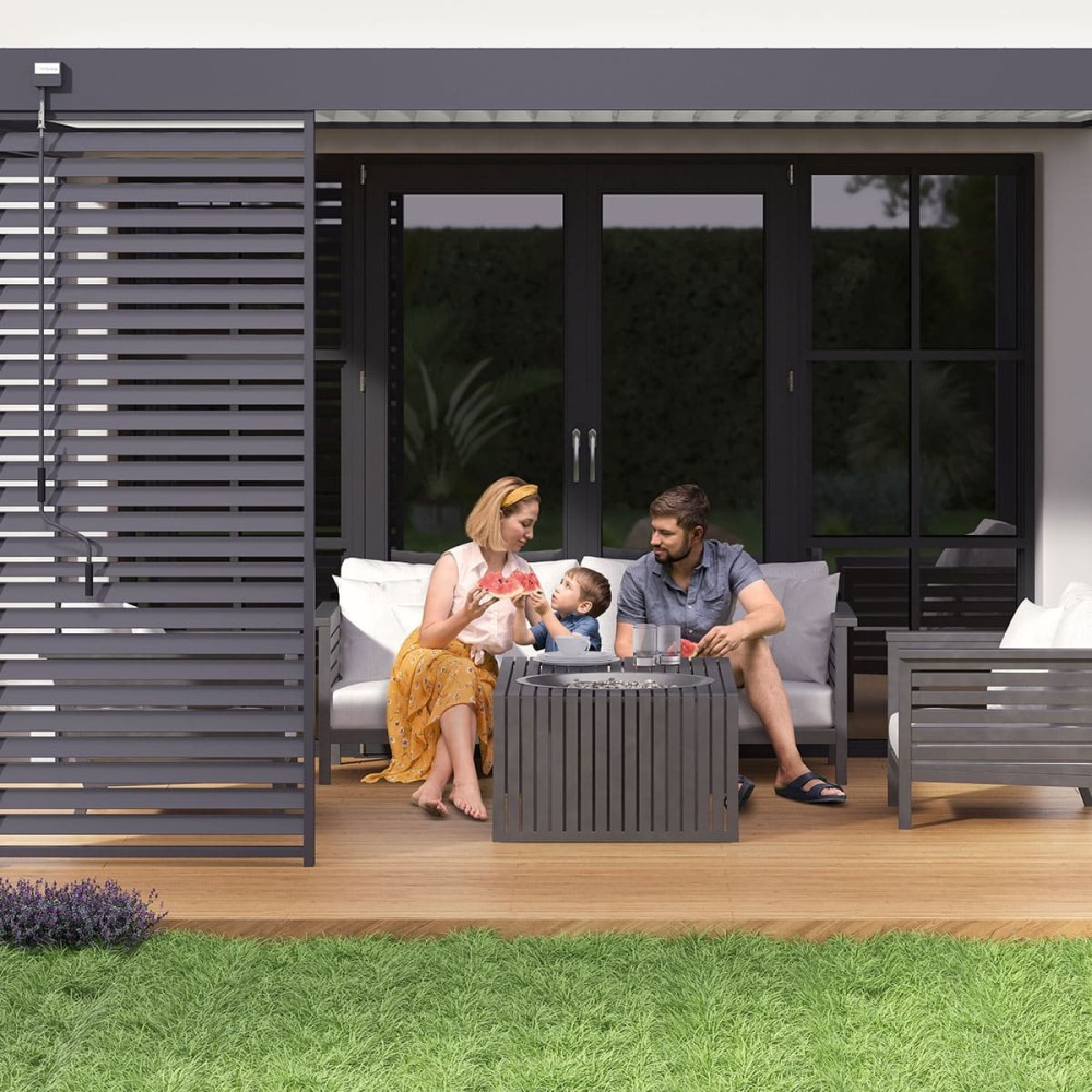 Pergola bioclimatica Ombréa addossata 3x6M - Antracite -