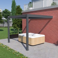 Pergola bioclimatica Ombréa addossata 3x3M - Antracite - VS