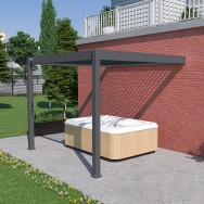 Pergola bioclimatica Ombréa addossata 3x3M - Antracite - VS