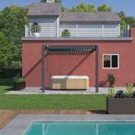 Pergola bioclimatica Ombréa addossata 3x3M - Antracite - VS
