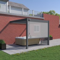 Pergola bioclimatica Ombréa addossata 3x3M - Antracite - VS