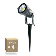 Confezione da 4 Faretti LED da Giardino a Picchetto 5W 421Lm
