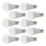 Confezione da 10 Lampade LED Sferiche Alluminio/PC E27 7W 630Lm