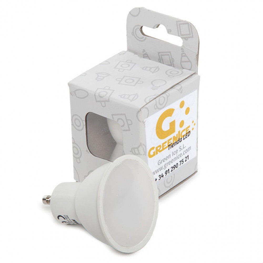 Lampadina LED GU10 7W 486Lm 2700ºK Custodia personalizzata Lampadina LED GU10 7W 486Lm 2700ºK Custodia personalizzata