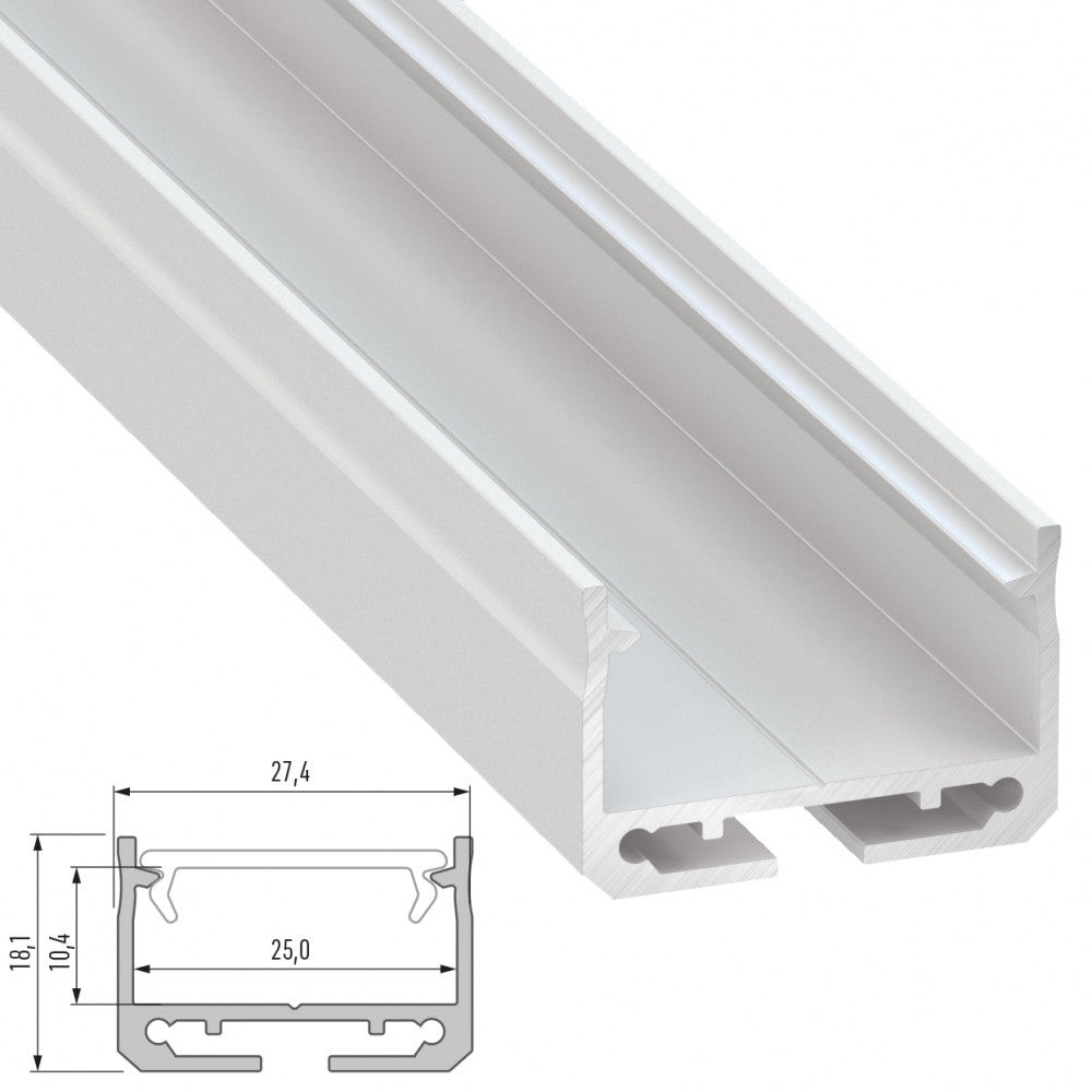 Profilo Alluminio Tipo SILEDA 2,02M Profilo Alluminio Tipo SILEDA 2,02M