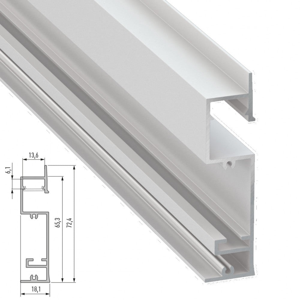 Profilo Alluminio FLSquillare 2,02M