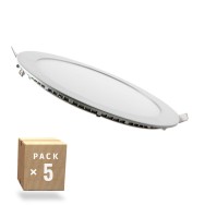Confezione da 5 pannelli LED 20W 2000Lm 4200ºK Circolari 40.