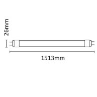 Tubo LED G13 Vetro Asalite 22W 2200Lm 6500K IP20
