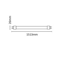 Tubo LED G13 Vetro Asalite 22W 2200Lm 6500K IP20
