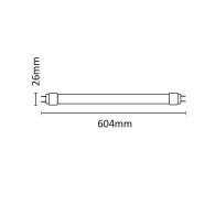 Tubo LED G13 Vetro Asalite 9W 900Lm 6500K IP20