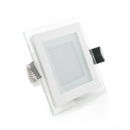 Faretto LED Downlight 6W 600Lm 2700ºK Quadrato Vetro 40.