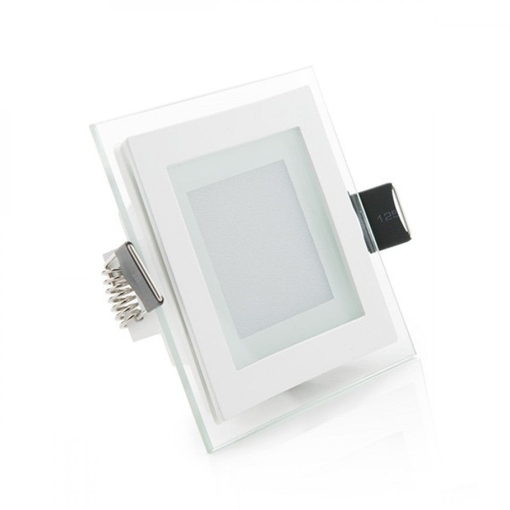 Faretto LED Downlight 6W 600Lm 2700ºK Quadrato Vetro 40. Faretto LED Downlight 6W 600Lm 2700ºK Quadrato Vetro 40.