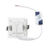 Faretto LED Downlight 6W 600Lm 2700ºK Quadrato Vetro 40.
