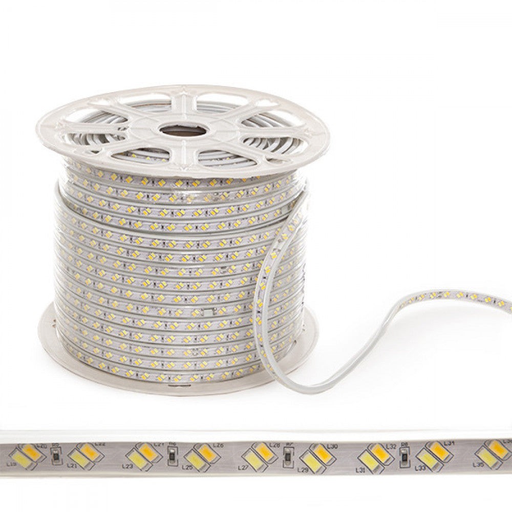Striscia da 120 LED/M 30W 30Lm SMD5630 230VAC IP65 40. Striscia da 120 LED/M 30W 30Lm SMD5630 230VAC IP65 40.