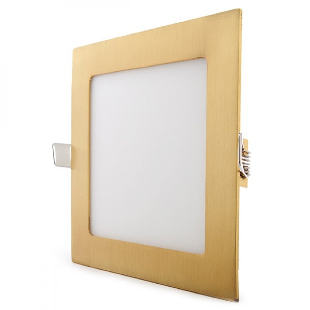 Pannello LED 12W 1200Lm 2700ºK Quadrato Oro 50. Pannello LED 12W 1200Lm 2700ºK Quadrato Oro 50.