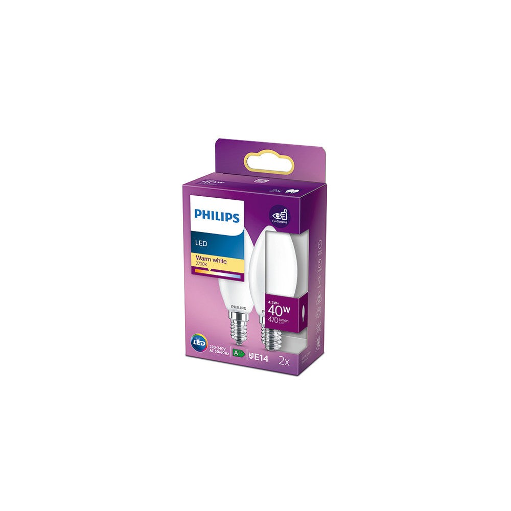 Pacchetto 2 Lampadina LED Philips E14 B35 4. Pacchetto 2 Lampadina LED Philips E14 B35 4.