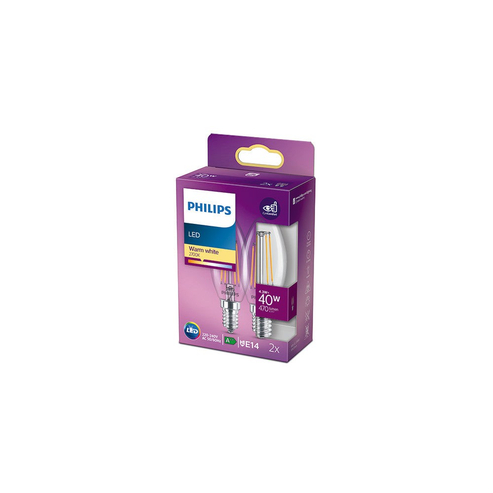 Pacchetto 2 Lampadina LED Philips E14 B35 4. Pacchetto 2 Lampadina LED Philips E14 B35 4.
