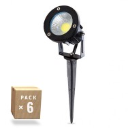 Confezione da 6 faretti da giardino a LED 9W 758Lm 2700ºK Spike