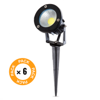 Confezione da 6 faretti da giardino a LED 9W 758Lm 2700ºK Spike