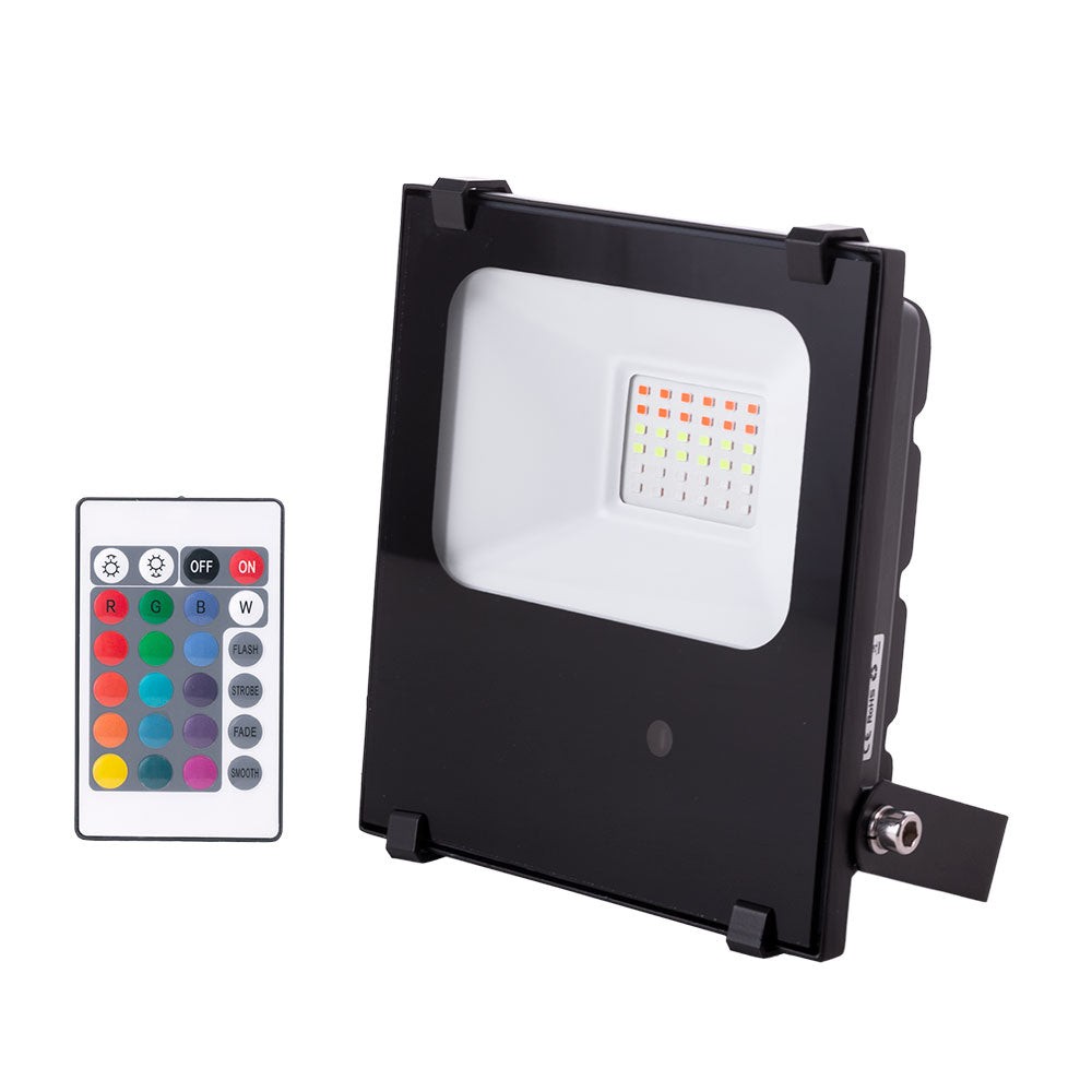 Proiettore LED da 20 W Faretto IP65 RGB Telecomando 40. Proiettore LED da 20 W Faretto IP65 RGB Telecomando 40.
