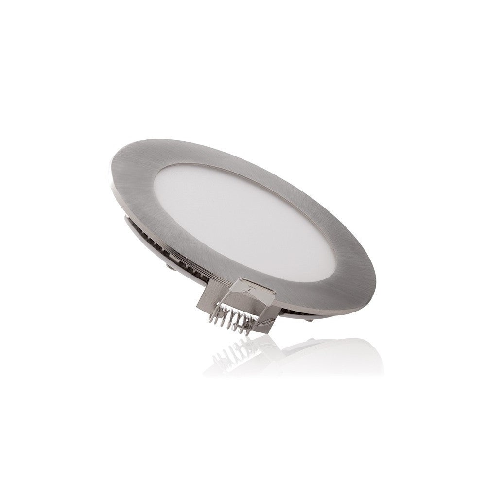 Piastra LED 9W 900Lm PF 0,99 Nichel Satinato 230V AC Piastra LED 9W 900Lm PF 0,99 Nichel Satinato 230V AC