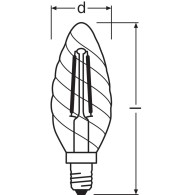 Ledvance/Osram Lampadina LED "Classica" E14 4W 470Lm 2700K 300º