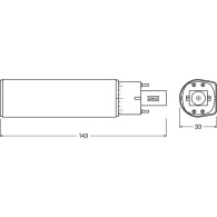Ledvance/DULUX Lampada LED G24q 1 6W 600Lm 3000K 120º IP20