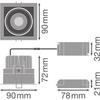 Faretto LED LEDVANCE 8W 650Lm 3000K 36º IP20