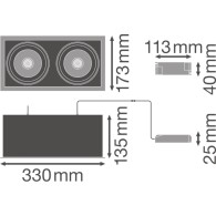 Faretto LED LEDVANCE 2*30W 2*2700Lm 4000K 38º IP20