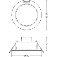 Downlight LED LEDVANCE 4W 400Lm 4000K 100º IP44