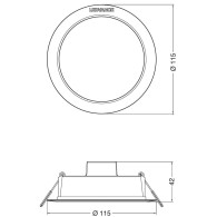 Downlight LED LEDVANCE 8W 800Lm 4000K 100º IP44